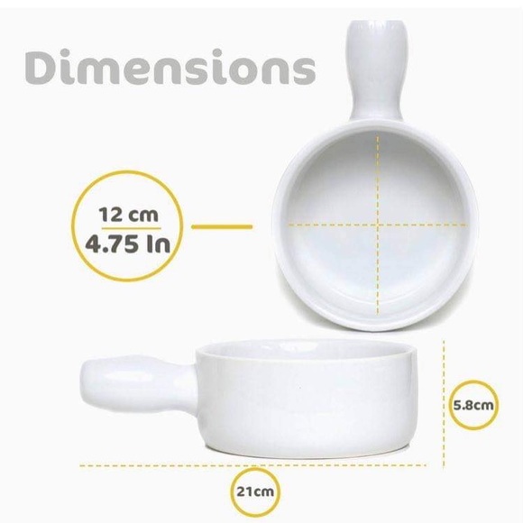 New French Onion Soup Bowls with Handles Set 12 oz - Picture 2 of 7